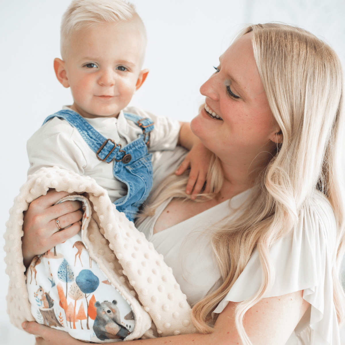 Honey Lemonade Premium Minky Blanket with Woodland Animals for Babies and Toddlers - 