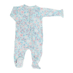 Sweet Bamboo Premium Ruffle Footie with Two Way Zipper and No Slip Grips for Babies - 