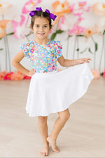 Mila & Rose ® Preppy Floral S/S Ruffle Tee - 