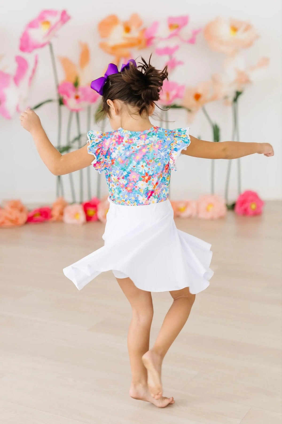 Mila & Rose ® Preppy Floral S/S Ruffle Tee - 
