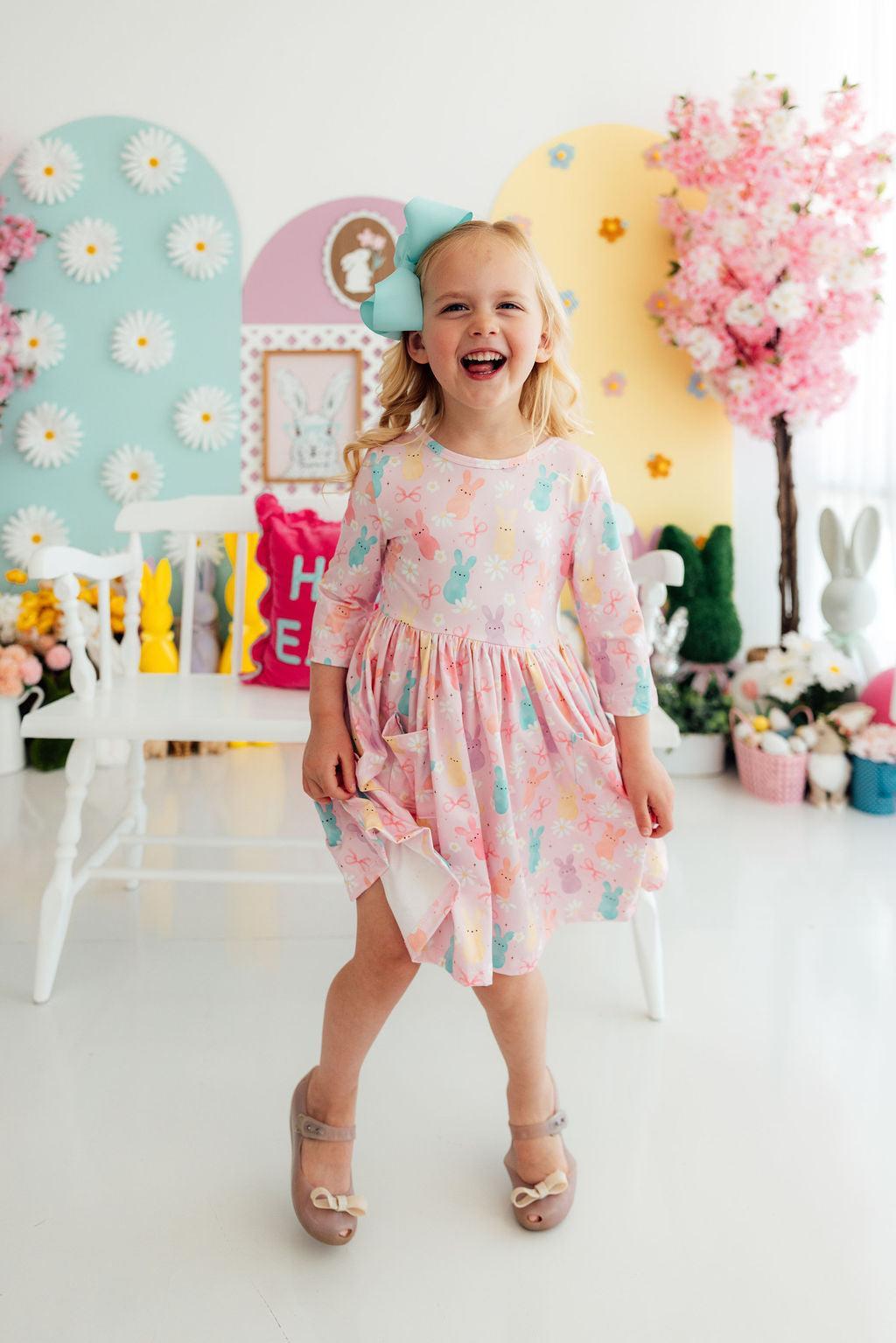 Mila & Rose ® Preppy Peeps 3/4 Sleeve Pocket Twirl DressEveretts Place