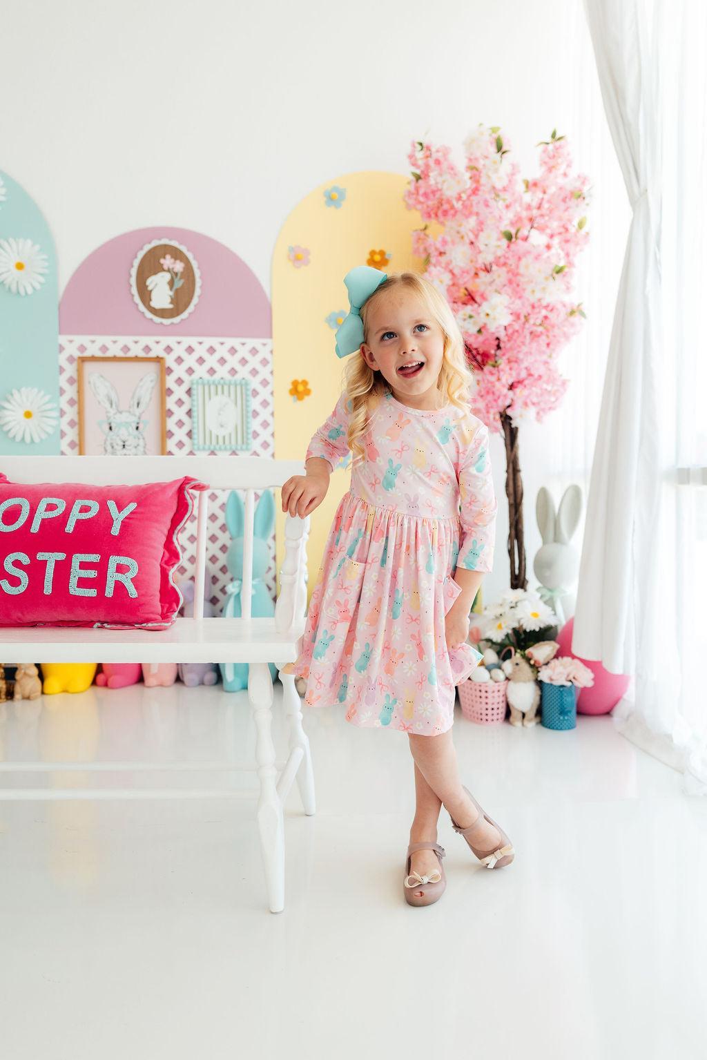 Mila & Rose ® Preppy Peeps 3/4 Sleeve Pocket Twirl DressEveretts Place