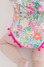 Mila & Rose ® Preppy Petals Pom Pom Romper - 