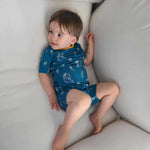 Dragonfly Dreams Bamboo Pretty as a Peacock 2 Piece Short Sleeve and Shorts Pajama Set