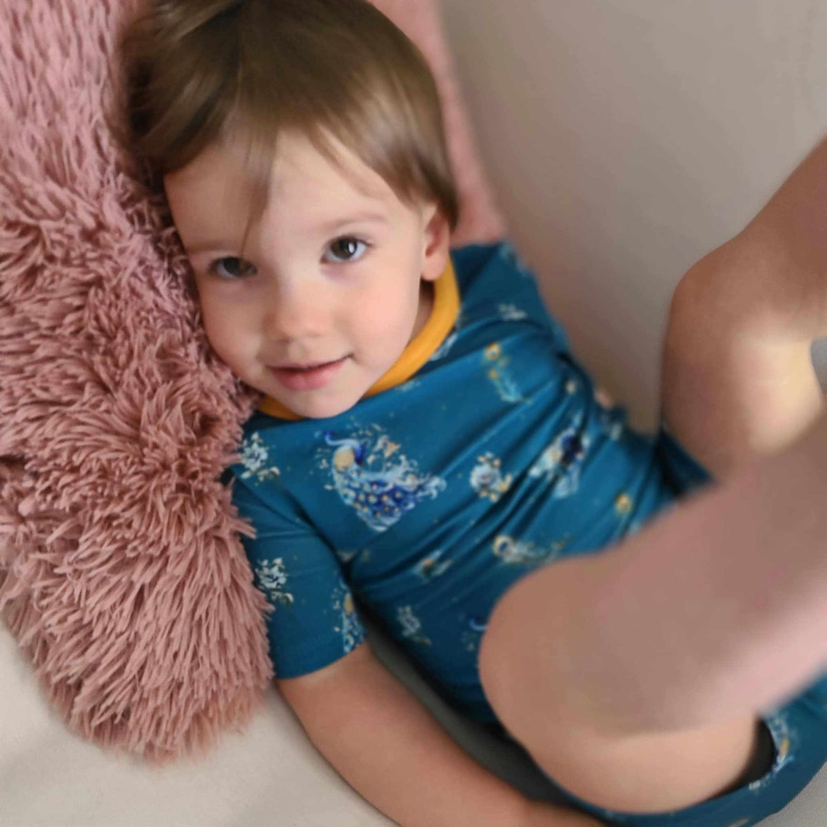 Dragonfly Dreams Bamboo Pretty as a Peacock 2 Piece Short Sleeve and Shorts Pajama Set