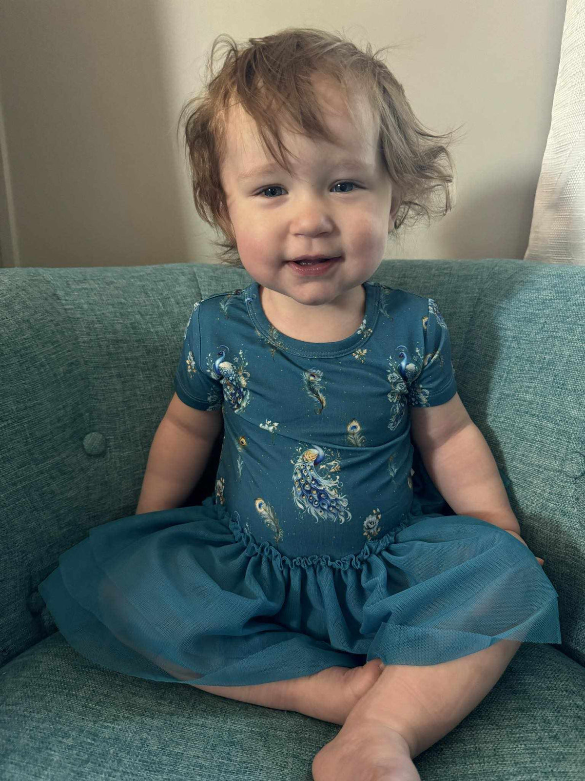 Dragonfly Dreams Bamboo Pretty as a Peacock Tulle Tutu Twirl Dress with Bodysuit
