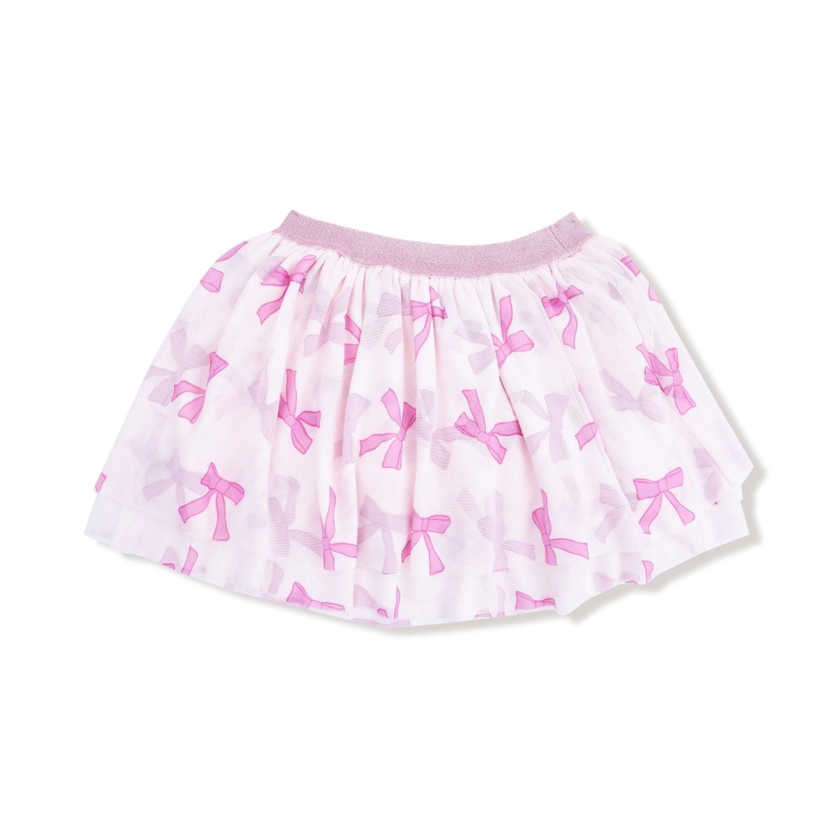Angel Dear Pretty Bows Sequin Tutu Skirt Glitter Pink Waistband - Everetts Place Boutique - 