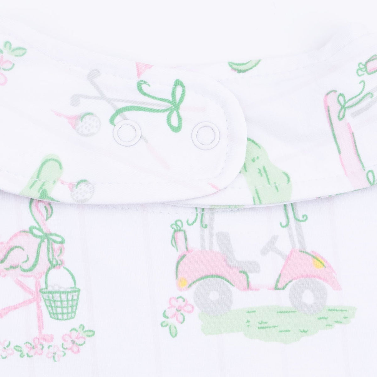 Angel Dear Pretty Golf - 2 Way Ruffle Back Zipper Footie & Bandana Bib Set - 