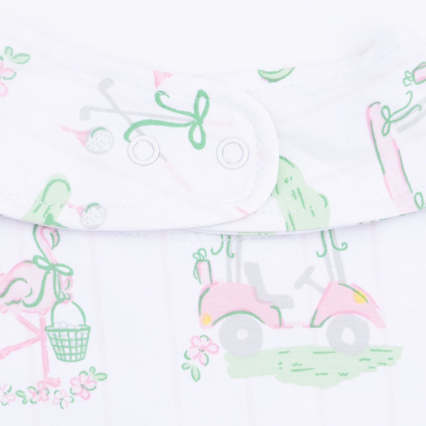 Angel Dear Pretty Golf - 2 Way Ruffle Back Zipper Footie & Bandana Bib Set - 