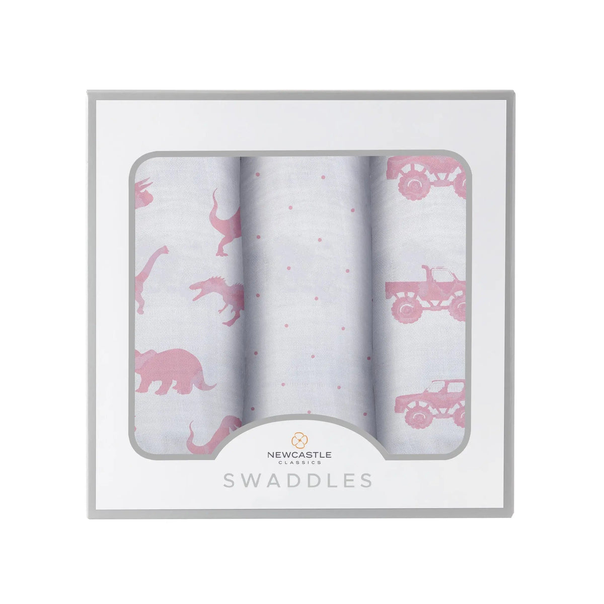 Newcastle Classics Pretty In Pink Bamboo Muslin Swaddle 3PK - 