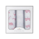 Newcastle Classics Pretty In Pink Bamboo Muslin Swaddle 3PK - 