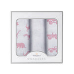 Pretty In Pink Bamboo Muslin Swaddle 3PK - Paper Product, Elephant, Indian elephant, Picture frame | Everetts Place