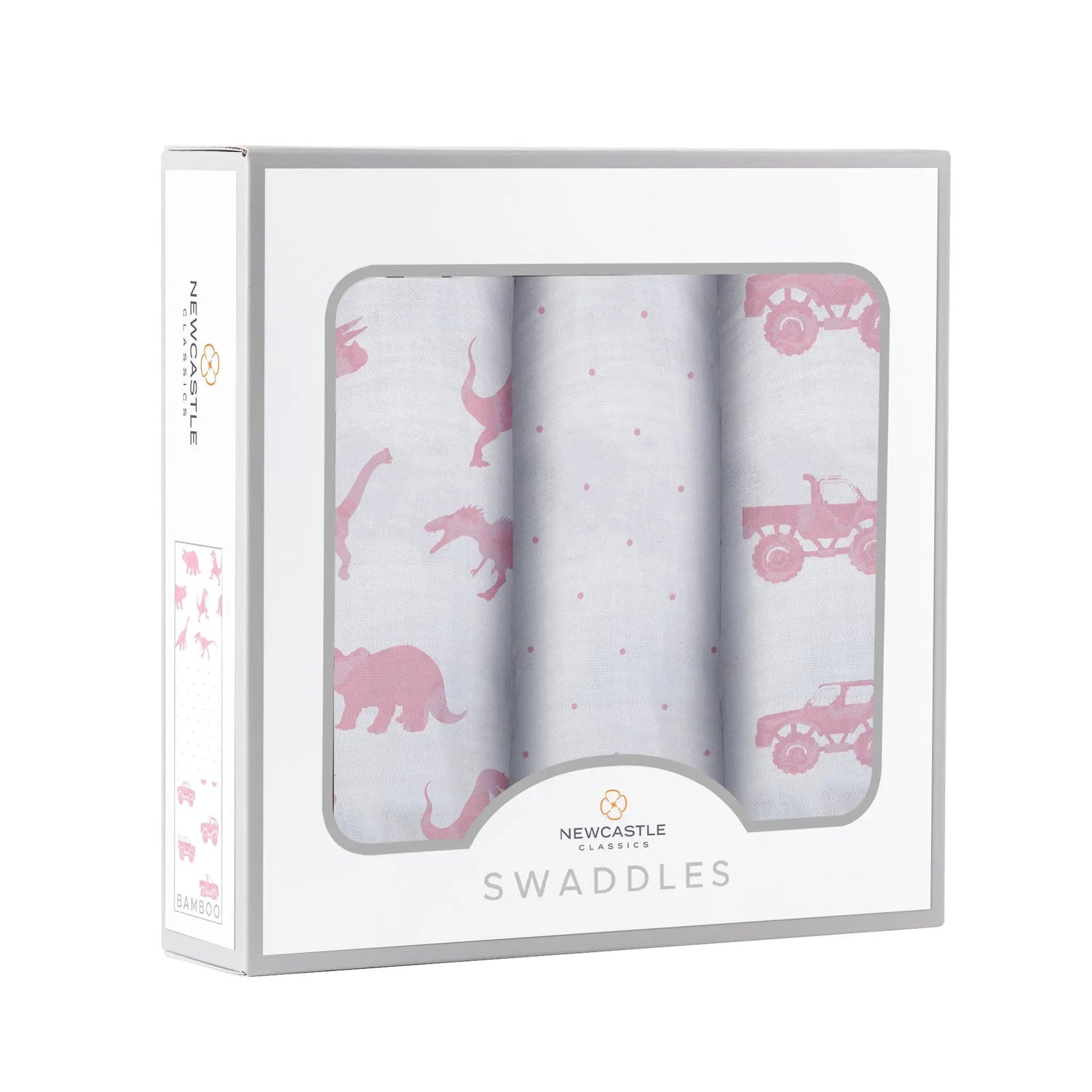 Newcastle Classics Pretty In Pink Bamboo Muslin Swaddle 3PK - 