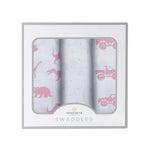 Newcastle Classics Pretty In Pink Bamboo Muslin Swaddle Blankets for Modern Parents - 