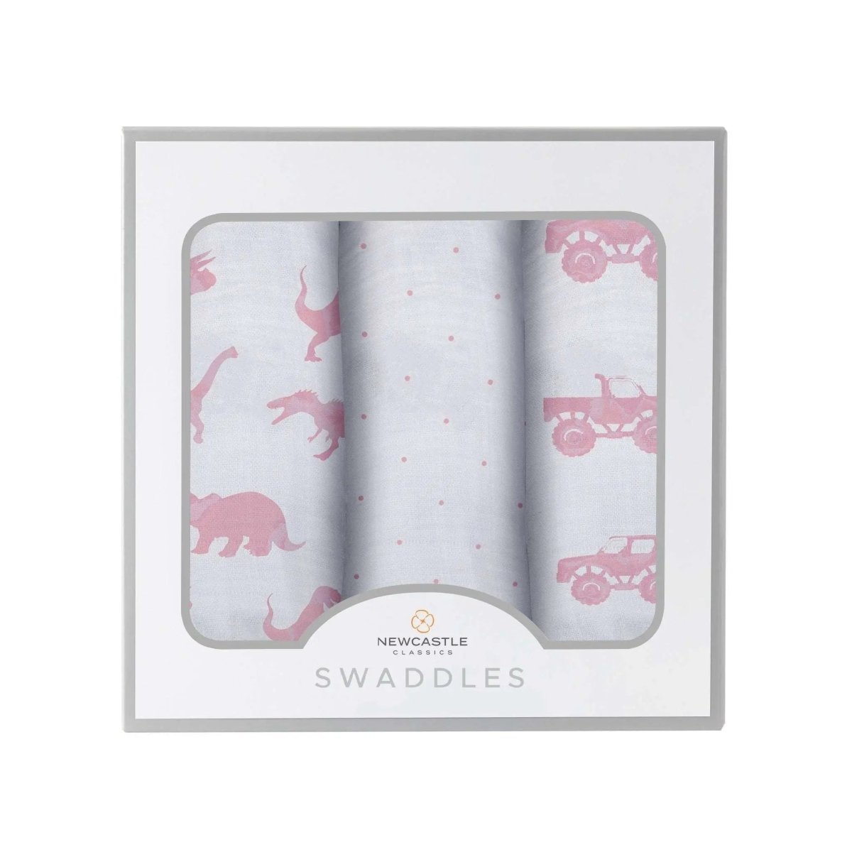 Newcastle Classics Pretty In Pink Bamboo Muslin Swaddle Blankets for Modern Parents - 