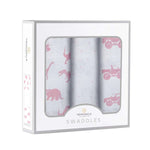 Newcastle Classics Pretty In Pink Bamboo Muslin Swaddle Blankets for Modern Parents - 