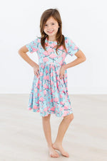 Mila & Rose ® Pretty in Pink Flamingos S/S Pocket Twirl Dress - 