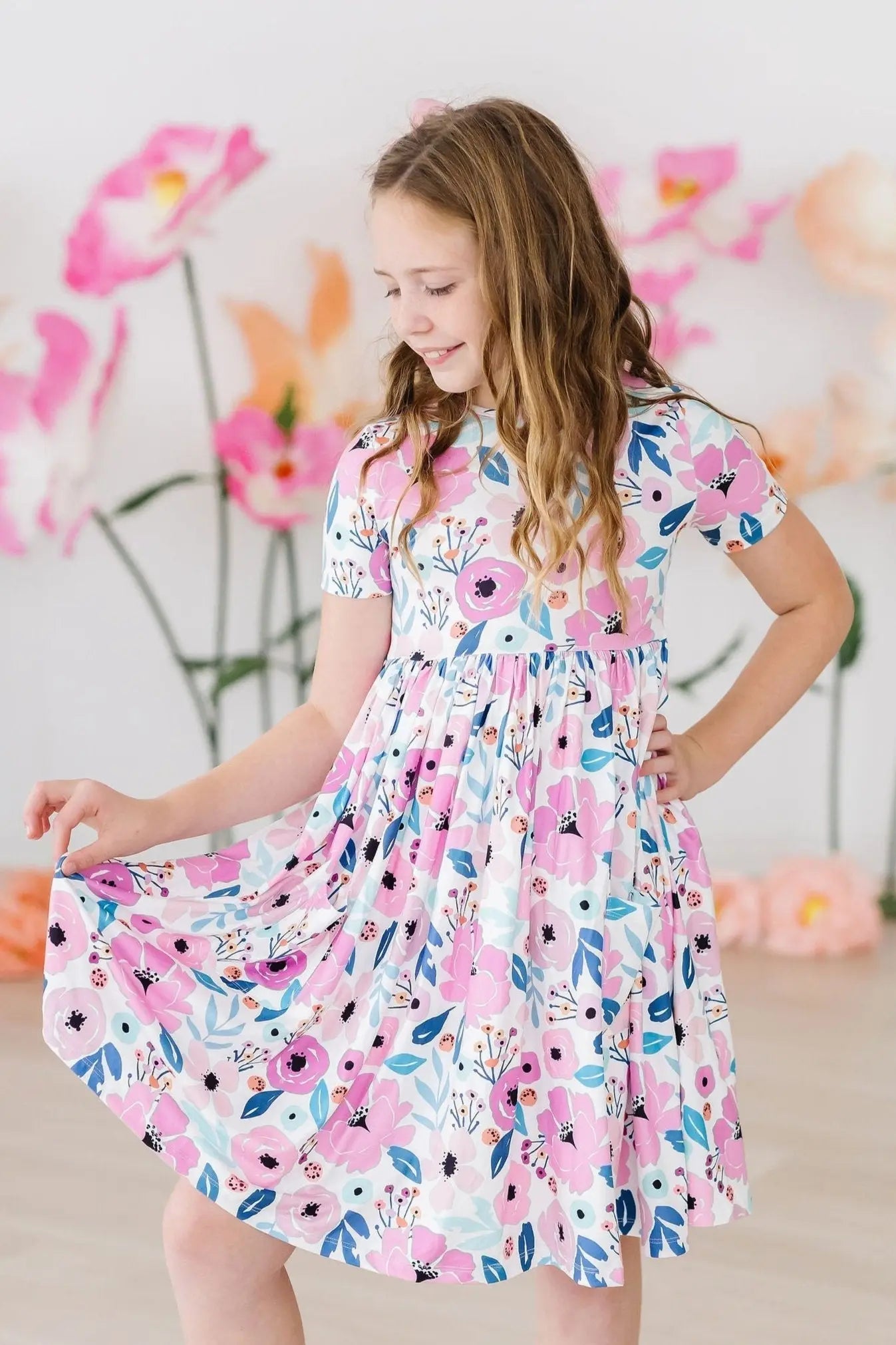 Mila & Rose ® Pretty in Purple S/S Pocket Twirl Dress - 
