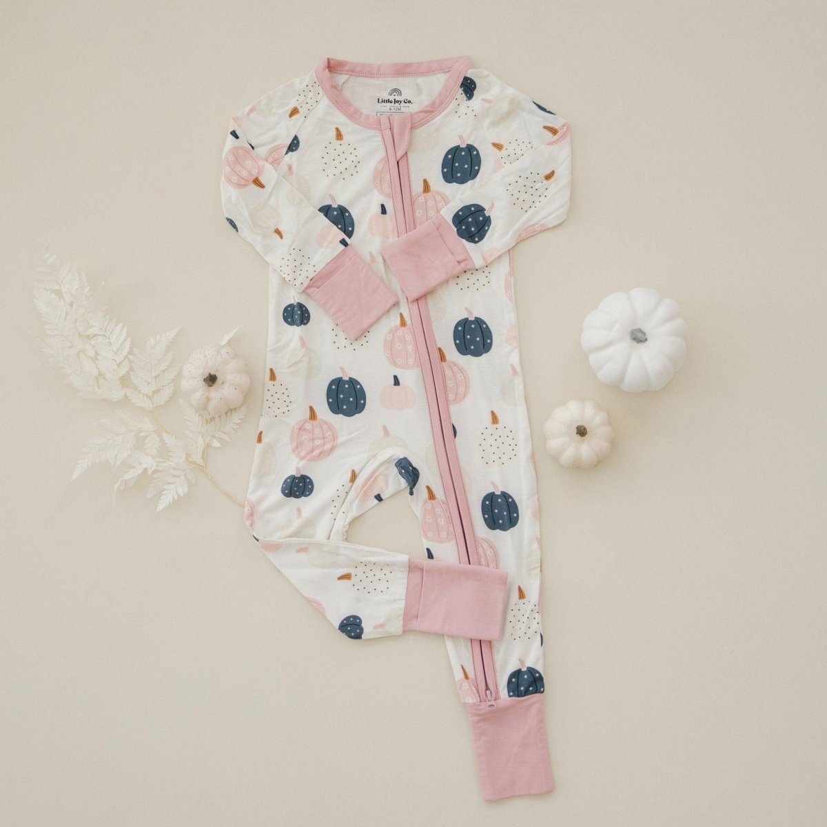 Little Joy Co. Pretty 'n Pumpkin Bamboo Zippy Romper - 