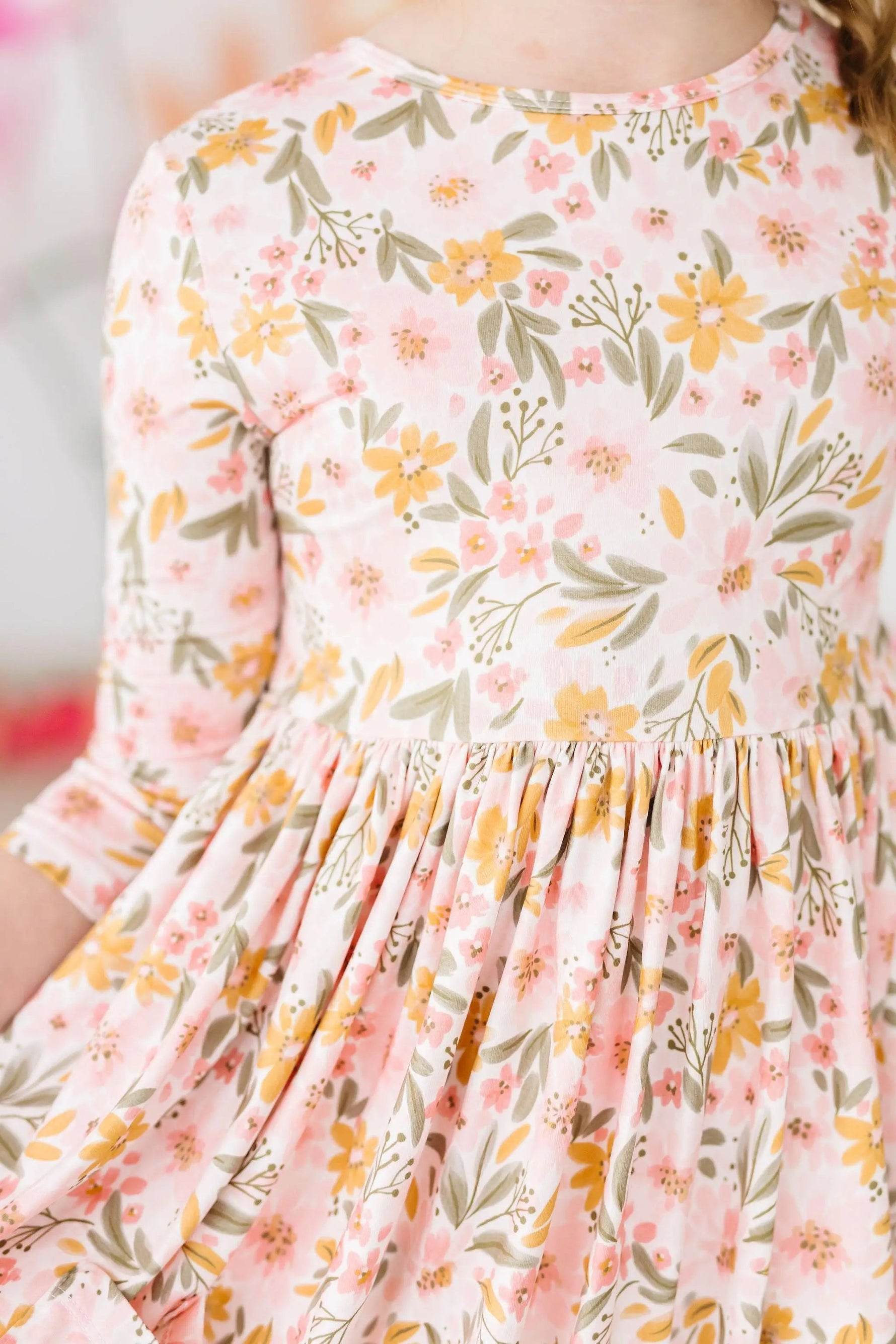 Mila & Rose ® Pretty Peachy 3/4 Sleeve Pocket Twirl Dress - 