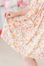 Mila & Rose ® Pretty Peachy 3/4 Sleeve Pocket Twirl Dress - 