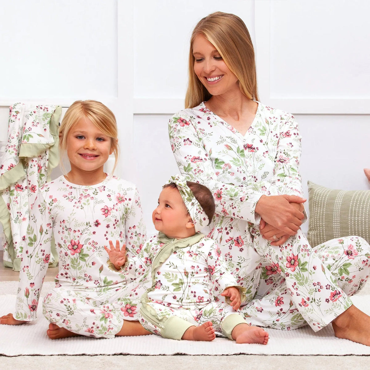 Tesa Babe Pretty Petals Bamboo Zipper Romper - Mommy and Me - 