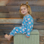 Sweet Bamboo Pretty Pink Cat Boho Dress with Ruffles and Pockets for Girls - 