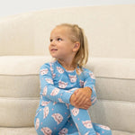 Sweet Bamboo Pretty Pink Cat Pajama Set with Adorable Design for Big Kids - 