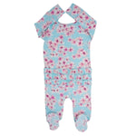 Sweet Bamboo Pretty Pink Floral Ruffle Footie with Hypoallergenic Fabric for Babies - 