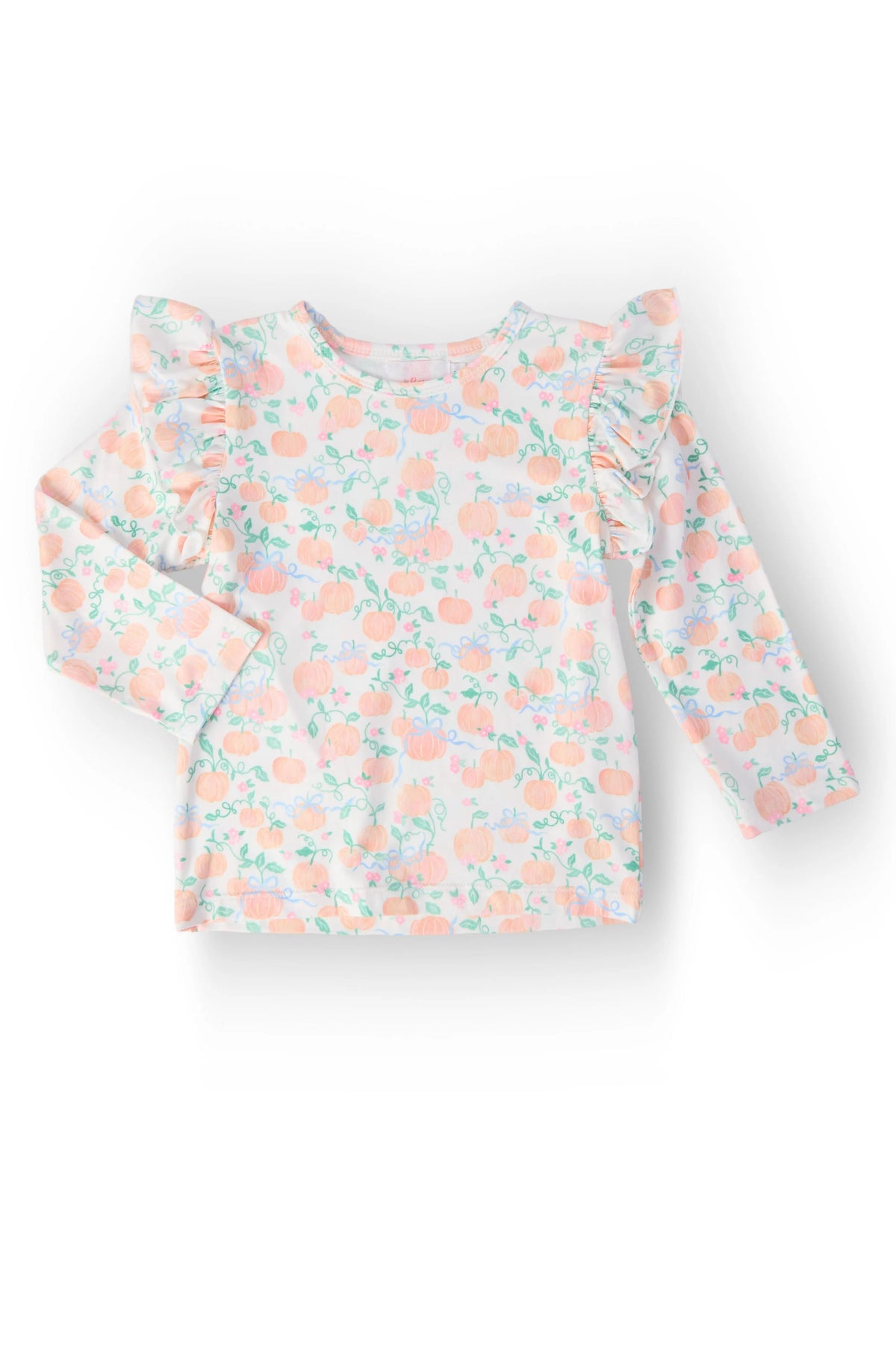Pretty Pumpkins L/S Ruffle Tee - Sleeve, Textile, Fashion, Baby & Toddler Clothing, Pink | Everetts Place
