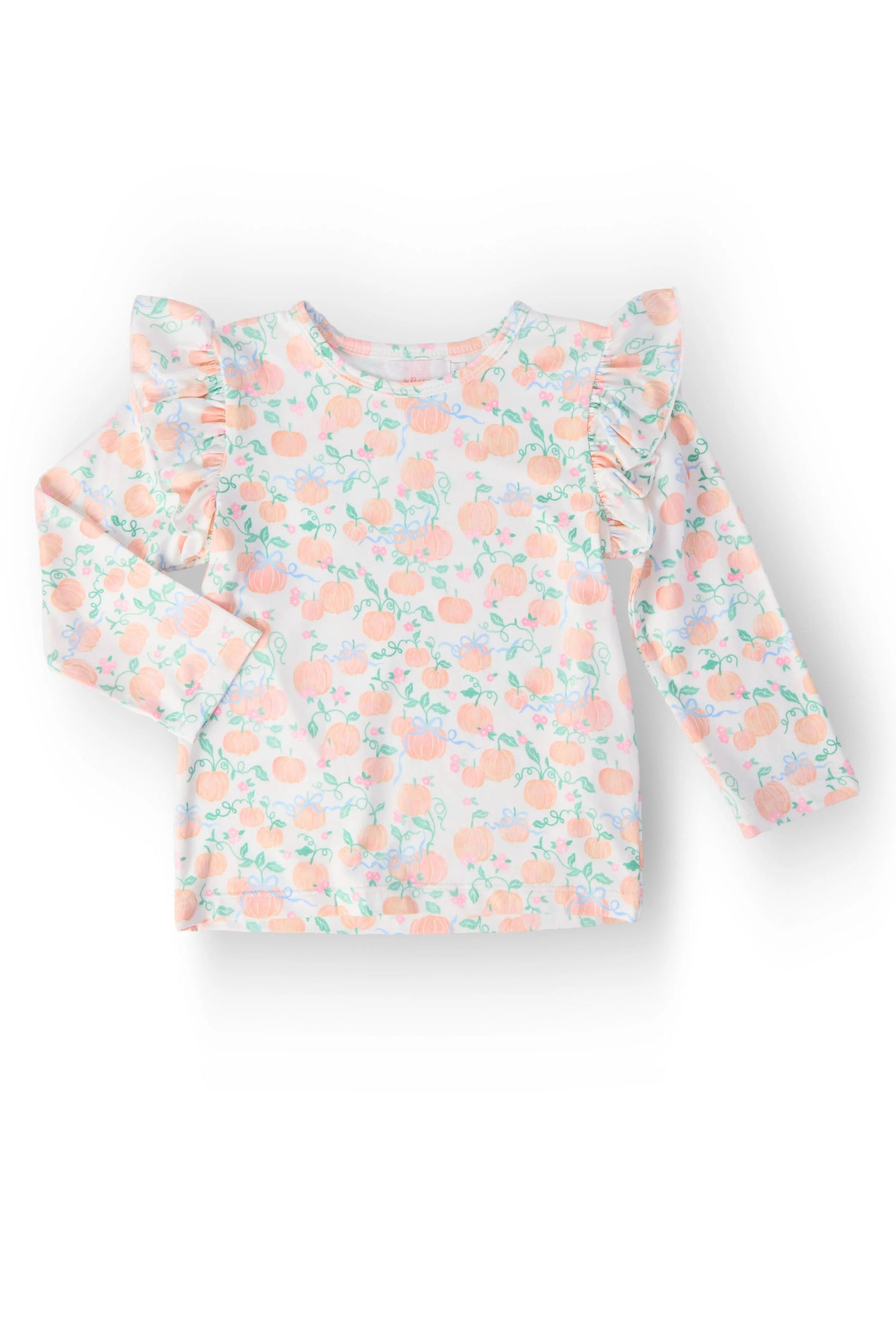 Pretty Pumpkins L/S Ruffle Tee - Sleeve, Textile, Fashion, Baby & Toddler Clothing, Pink | Everetts Place