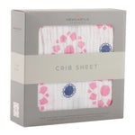 Newcastle Classics Primrose Indigo Cotton Muslin Crib Sheet - 