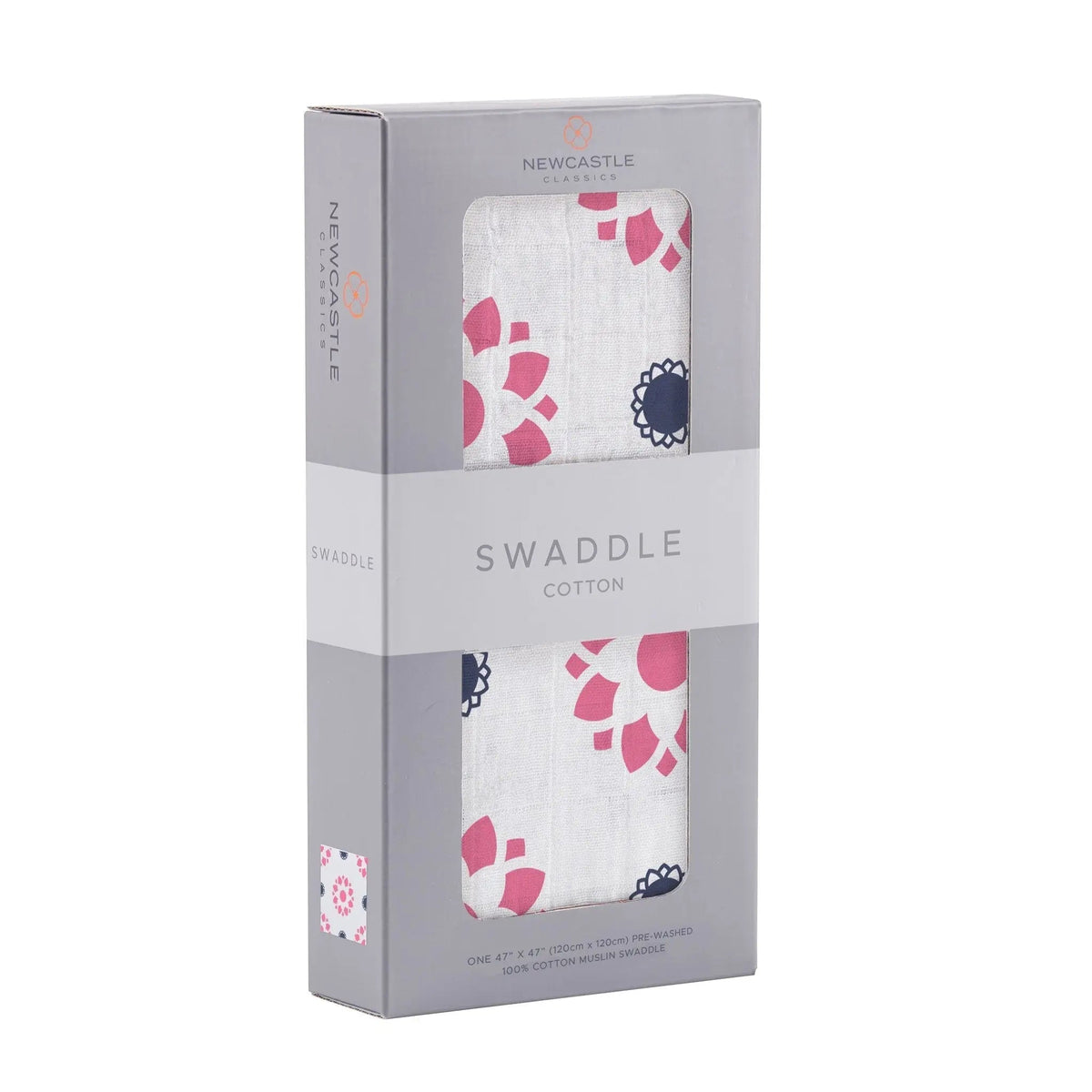 Newcastle Classics Primrose Indigo Cotton Muslin Swaddle - 