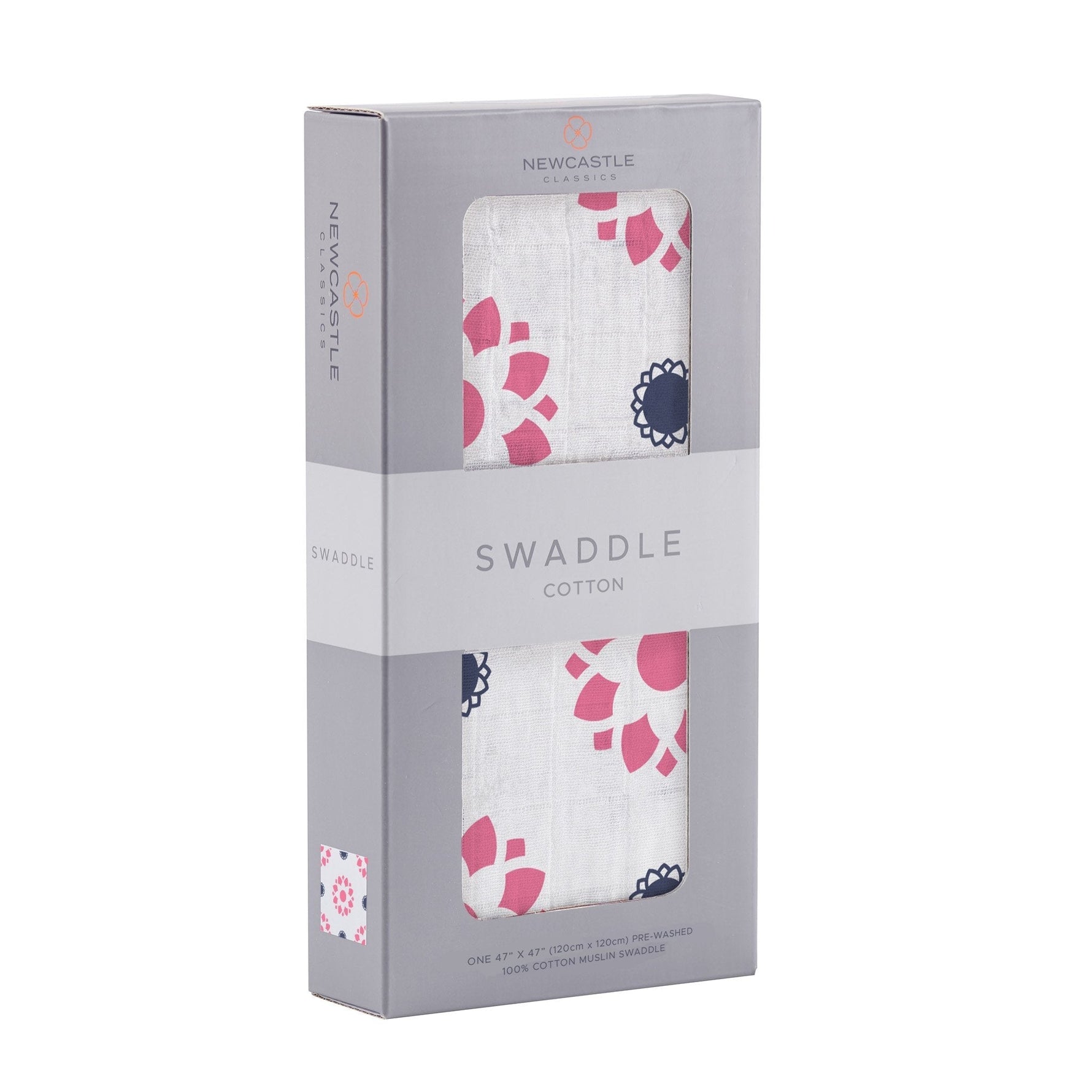 Newcastle Classics Primrose Indigo Cotton Muslin Swaddle