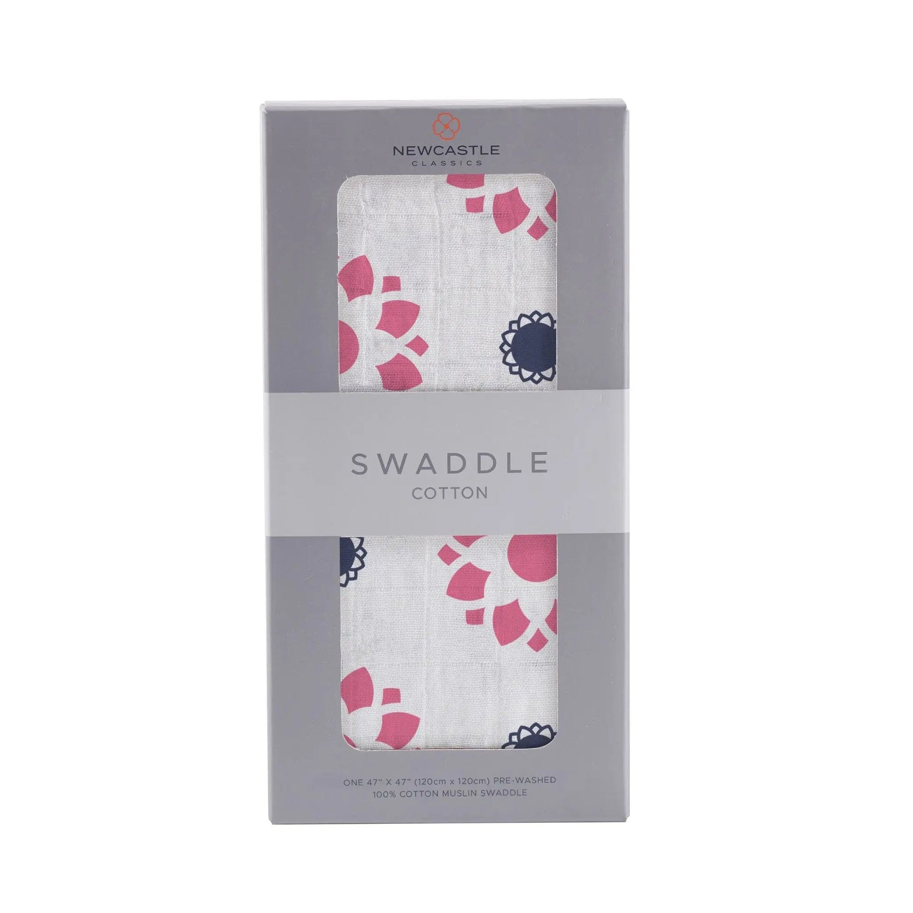 Newcastle Classics Primrose Indigo Cotton Muslin Swaddle - 