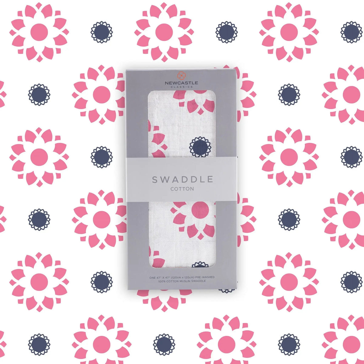 Newcastle Classics Primrose Indigo Cotton Muslin Swaddle - 