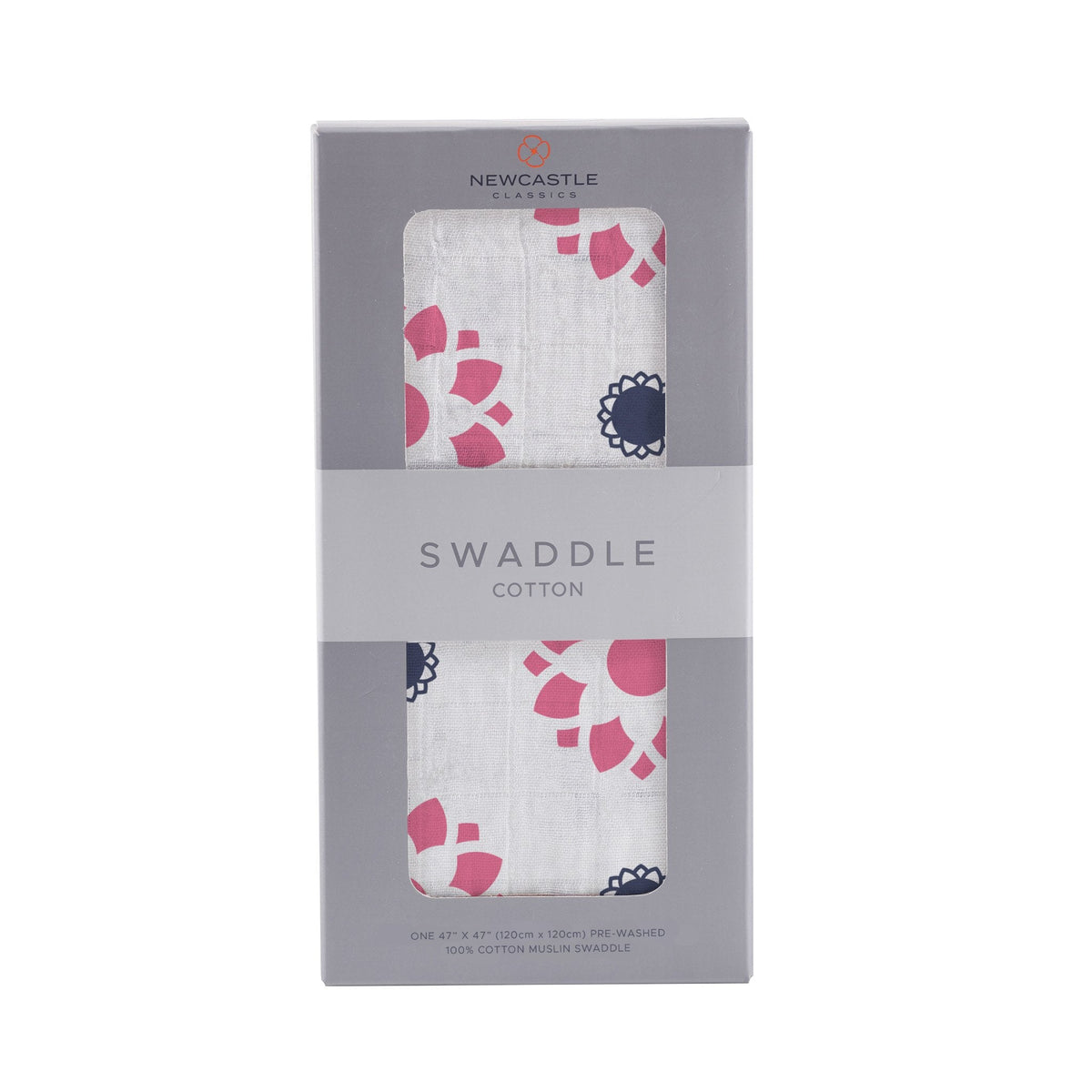 Primrose Indigo Cotton Muslin Swaddle - Pink, Scarf, Linens, Polka dot, Stole | Everetts Place