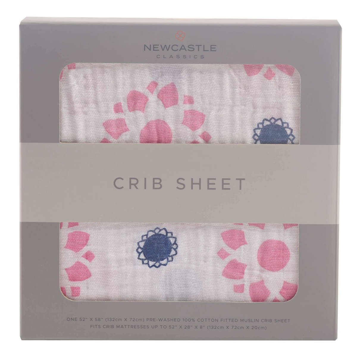 Newcastle Classics Primrose Indigo Crib Sheet with 100 Percent Natural Cotton for Babies - Everetts Place Boutique -
