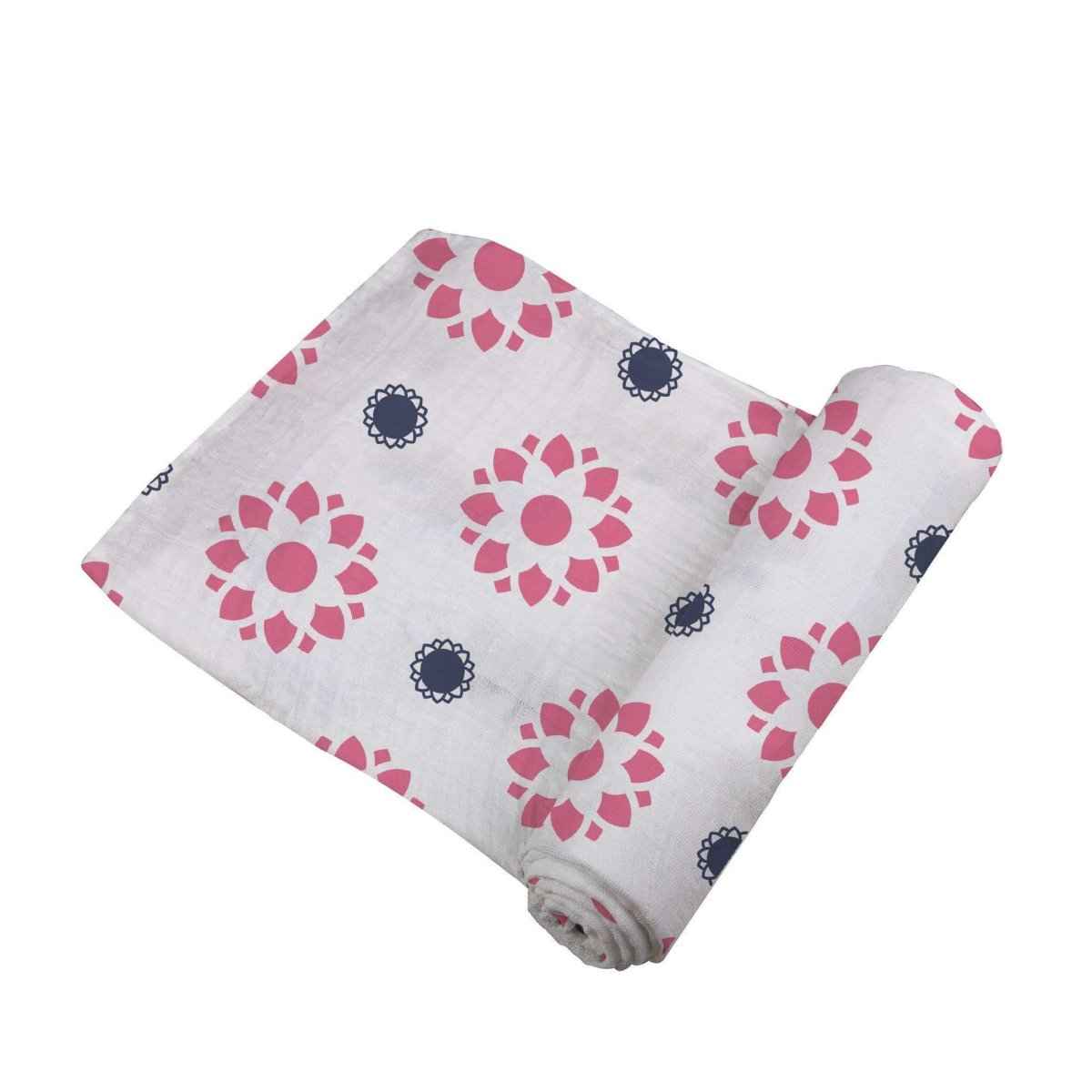 Primrose Indigo Swaddle Blanket for Cozy Baby Care - Newcastle Classics Cotton Muslin - Everetts Place