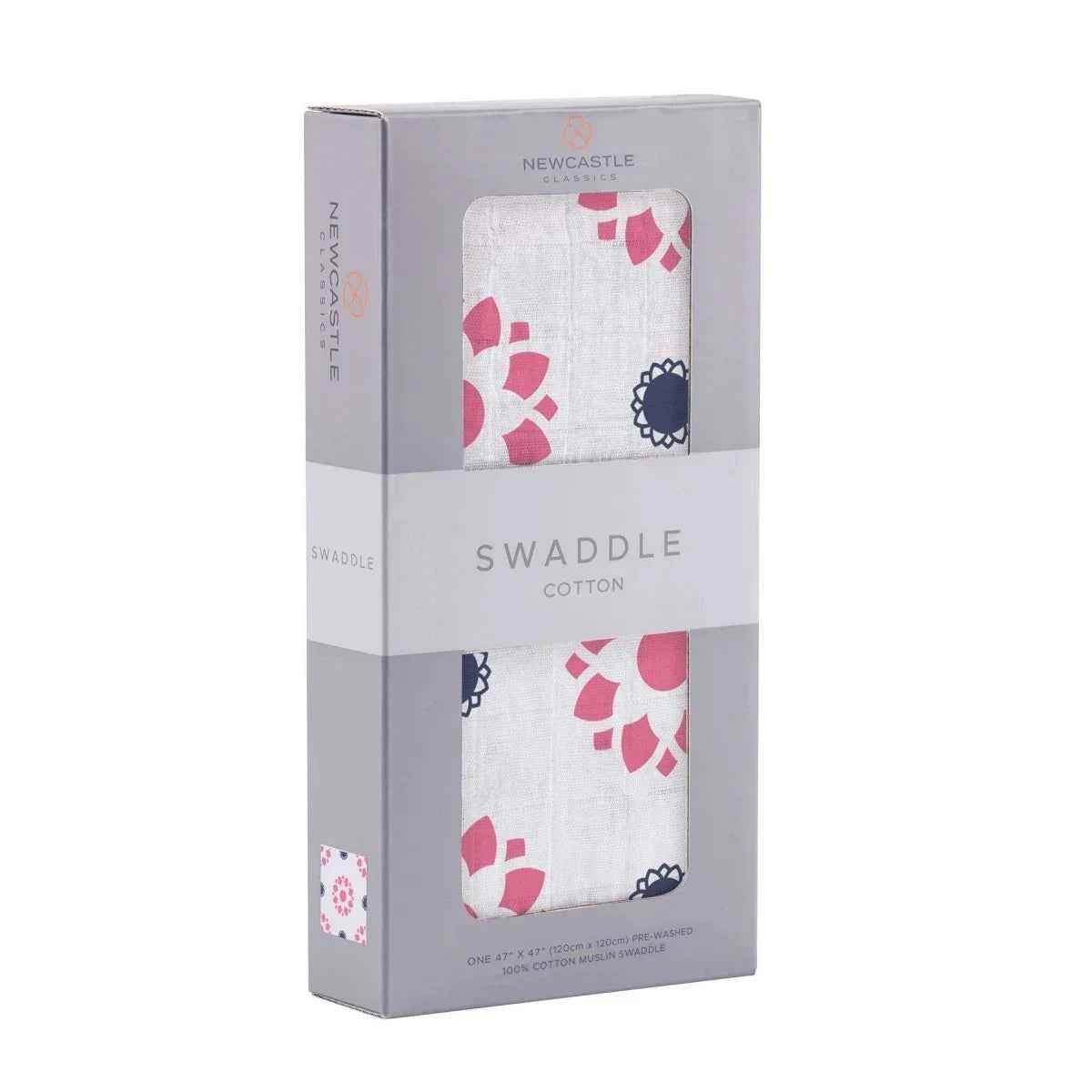 Primrose Indigo Swaddle Blanket for Cozy Baby Care - Newcastle Classics Cotton Muslin - Everetts Place