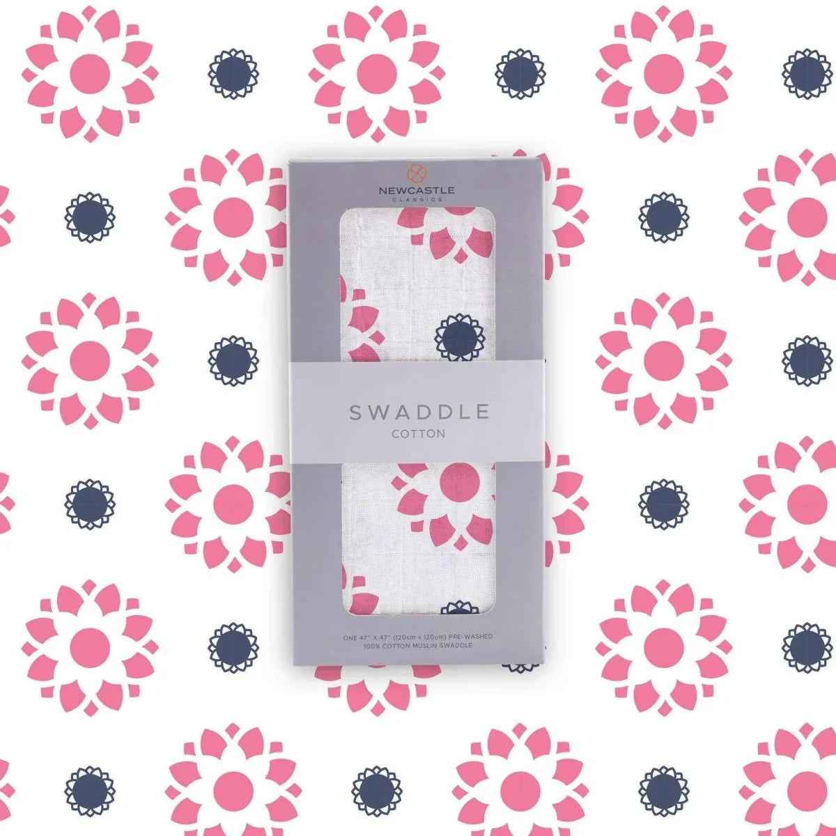 Primrose Indigo Swaddle Blanket for Cozy Baby Care - Newcastle Classics Cotton Muslin - Everetts Place