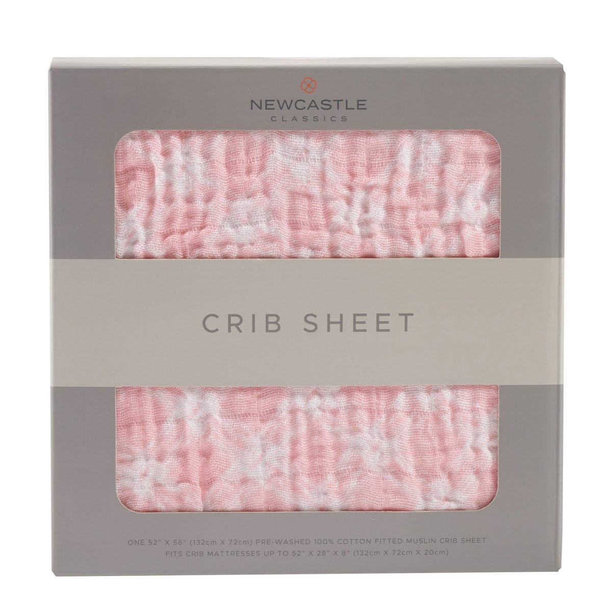 Newcastle Classics Primrose Pink Plaid Cotton Muslin Crib Sheet for Stylish Baby Nurseries - 