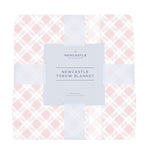 Newcastle Classics Primrose Pink Plaid Cotton Muslin Throw Blanket for Cozy Home Decor - 