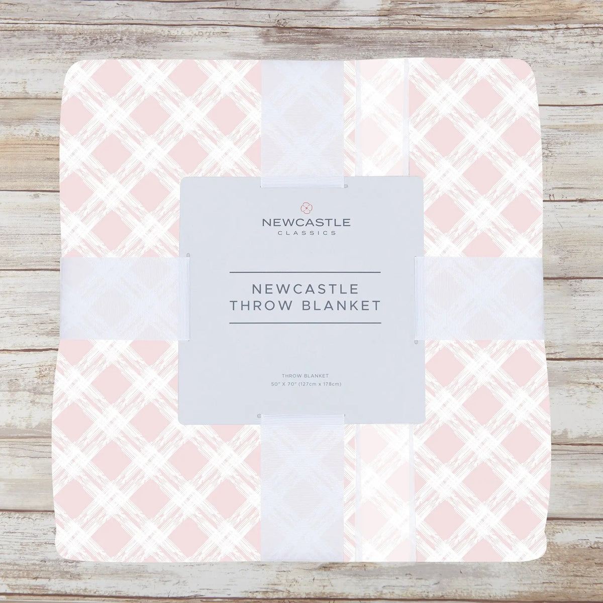 Newcastle Classics Primrose Pink Plaid Cotton Muslin Throw Blanket - 