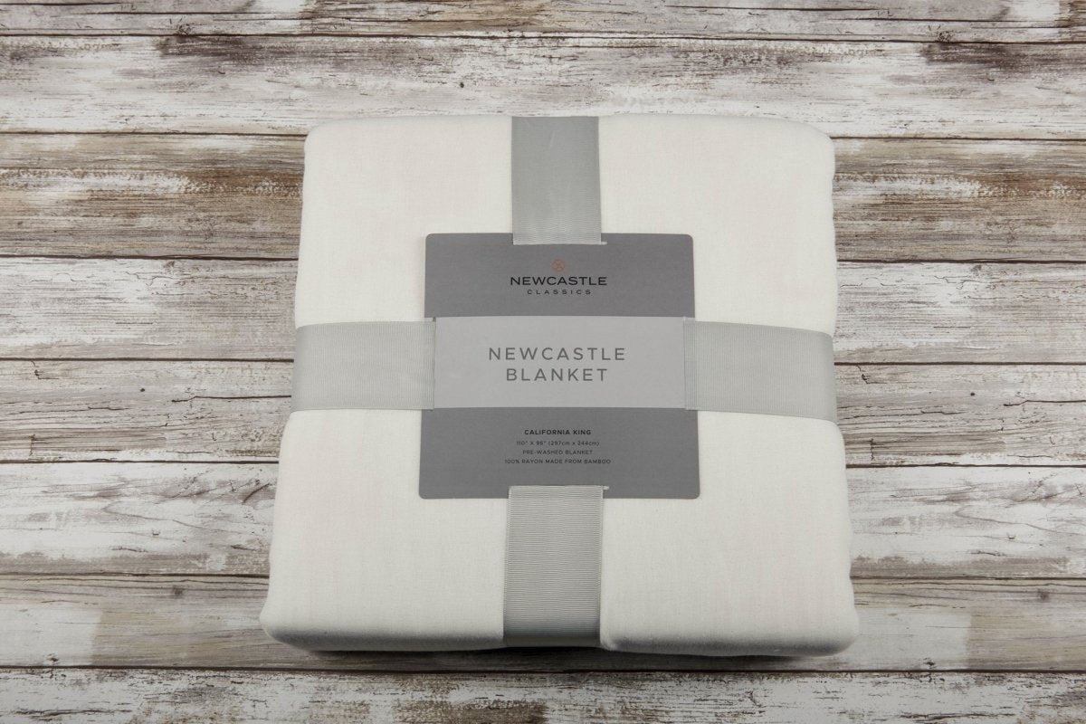 Newcastle Classics Pristine White Oversized Queen Bamboo Bed Blanket for Ultimate Comfort - 