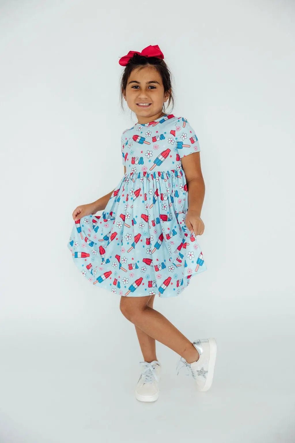 Mila & Rose ® Proudly Patriotic S/S Pocket Twirl Dress - 