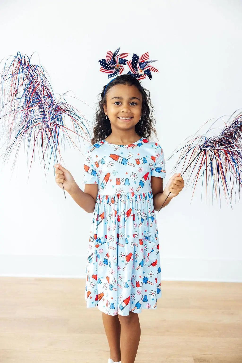 Mila & Rose ® Proudly Patriotic S/S Pocket Twirl Dress - 