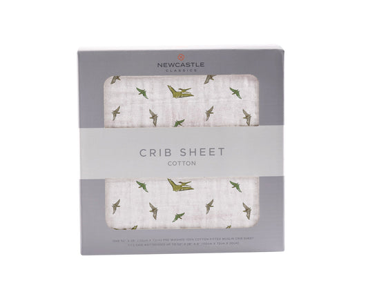 Pteranodon Cotton Muslin Crib Sheet Breathable Soft Snug Fit 28x52 Inches Newcastle Classics
