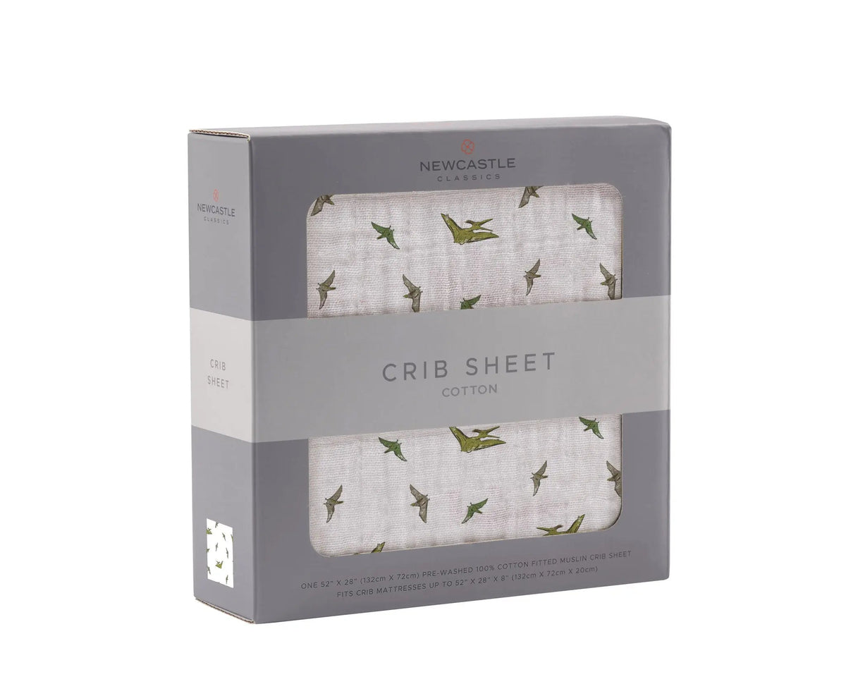Newcastle Classics Pteranodon Cotton Muslin Crib Sheet - 