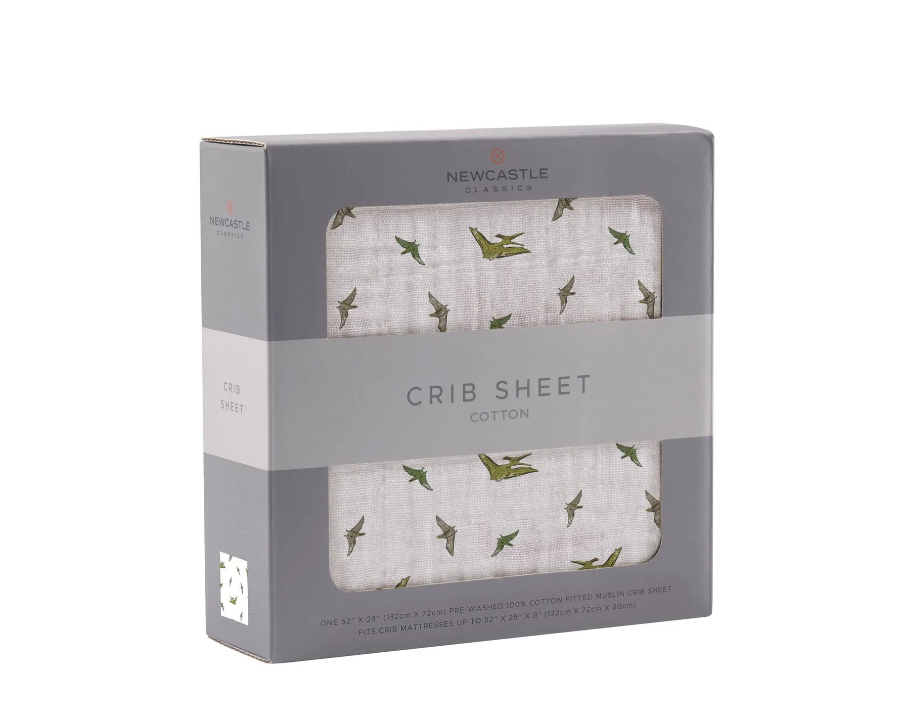 Newcastle Classics Pteranodon Cotton Muslin Crib Sheet - 
